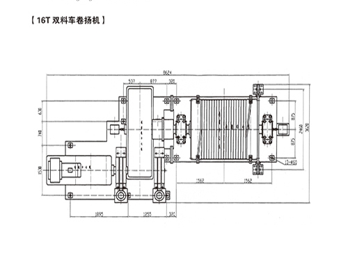 16T雙料車卷揚(yáng)機(jī)