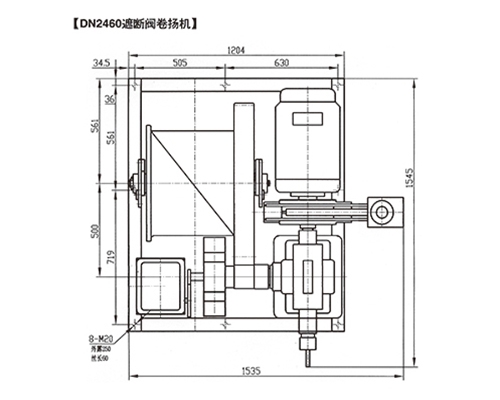 DN2460遮斷閥卷揚機